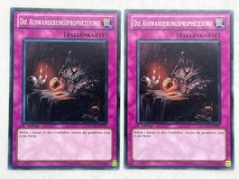 Yu-Gi-Oh! 2x Die Auswanderungsprophezeiung, Seltener Druck!