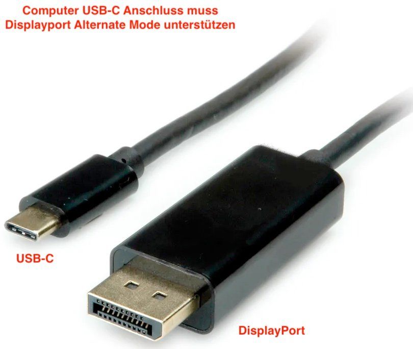 Kabel: VALUE USB-3.1 Typ-C_zu_DisplayPort Kabeladapter ST/ST 2m – Neu und originalverpackt aus Reinach AG von RiesenServicesGmbH