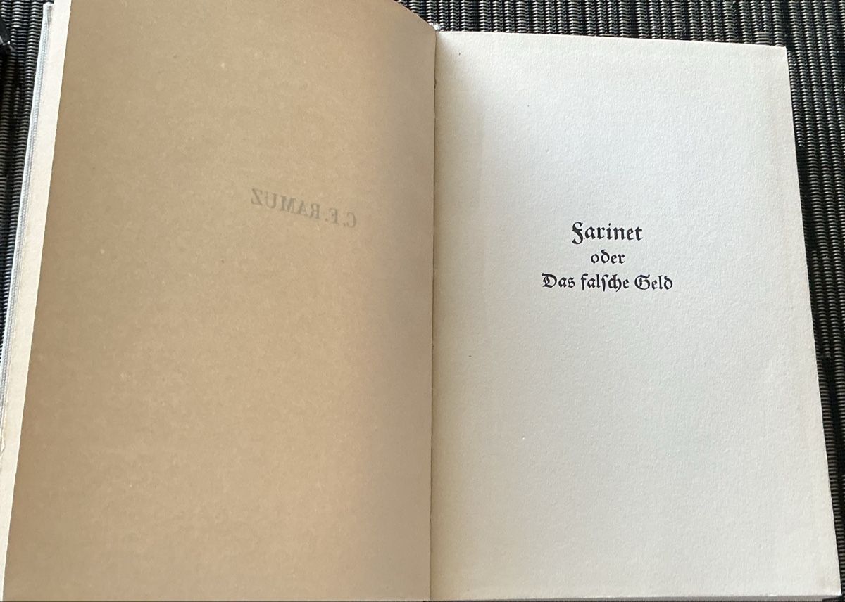 Libri: C.F. Ramuz: Farinet oder das falsche Geld. Roman, 1933 – Usato da Crans-Montana venduto da plainemorte 1