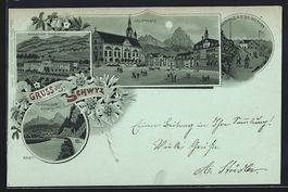 Mondschein-Lithographie Schwyz, Gasthaus