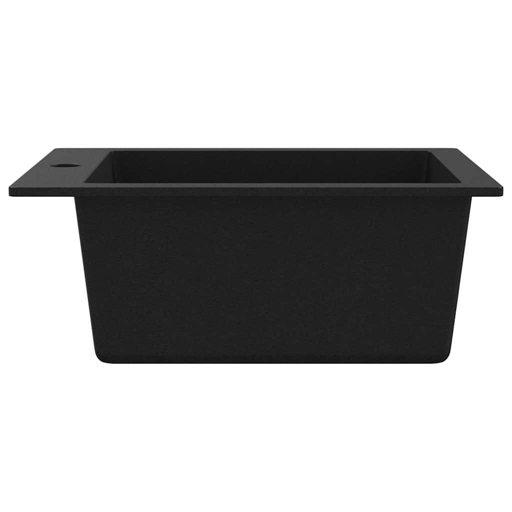 Lavabi & lavandini: vidaXL Granitspüle Einzelbecken Schwarz – Nuovo e nell'imballaggio originale da Baar venduto da vidaxl 5