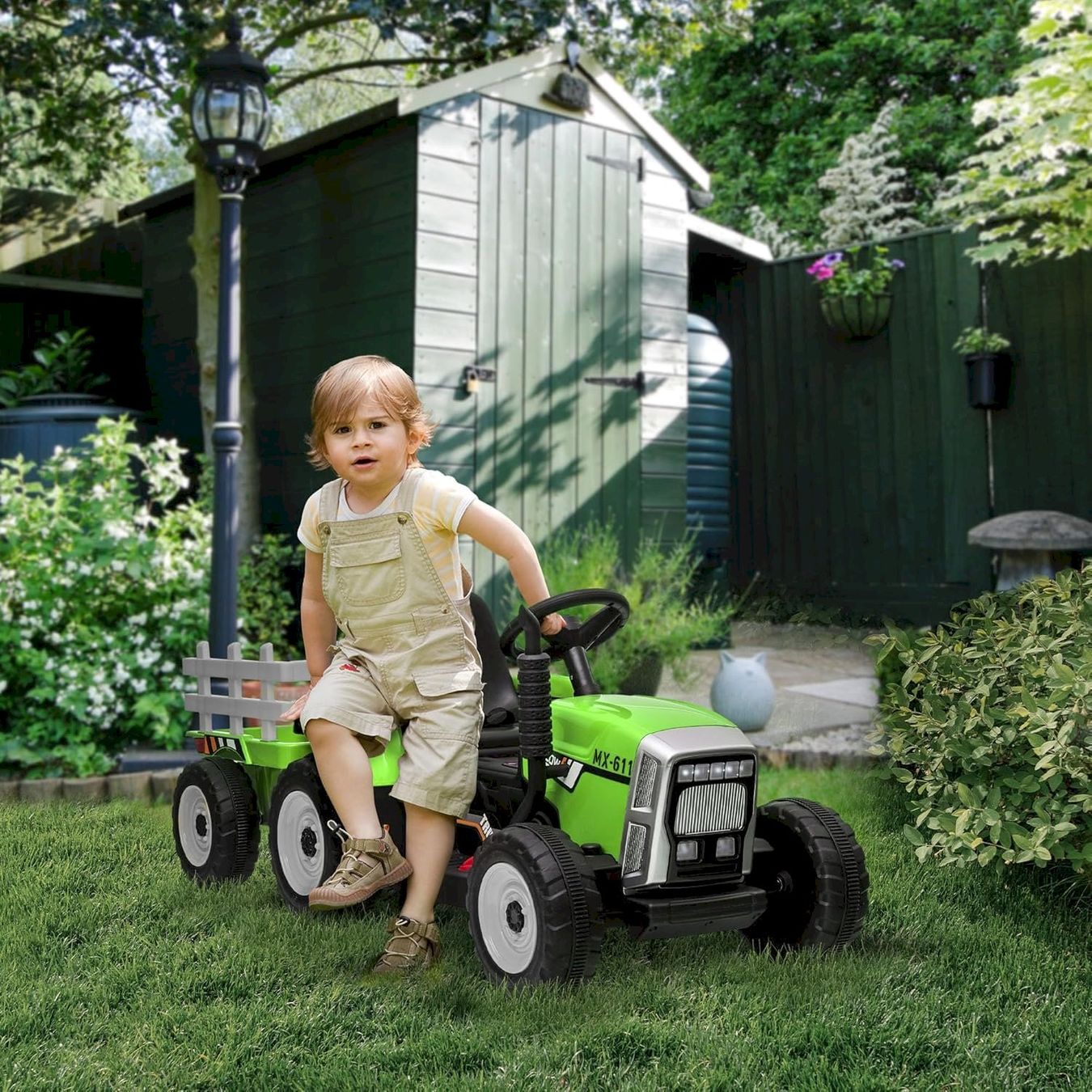 Veicoli per bambini: HOMCOM Elektrischen Kinder-Traktor Grün – Nuovo e nell'imballaggio originale da Bottighofen venduto da zaap 1
