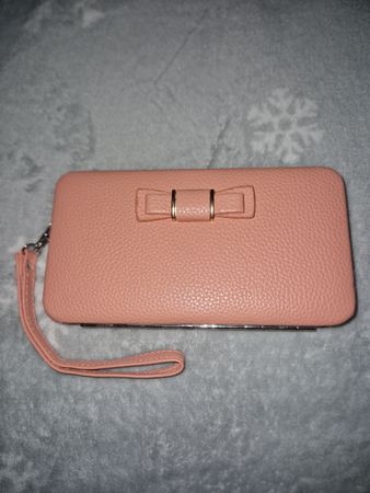 Süsse Portemonnaie/Clutch in Altrosa mit Schleife🎀