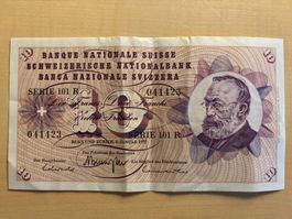 Banknote Schweiz  10 Franken 1977