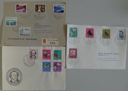 1953-1954 - 3 FDC Vorderseiten, preiswert !
