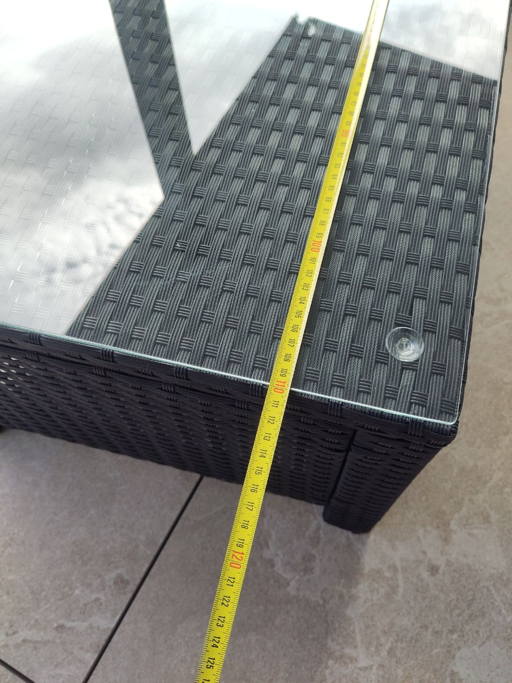 Tavoli: Lounge-Tisch aus Rattan, schwarz – Usato da Dietlikon venduto da TheWeeFox 3