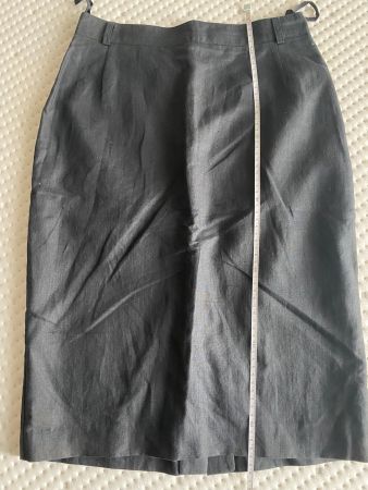 Jupe, Rock, schwarz, Leinen/Baumwo, gerader Schnitt, Gr. 38