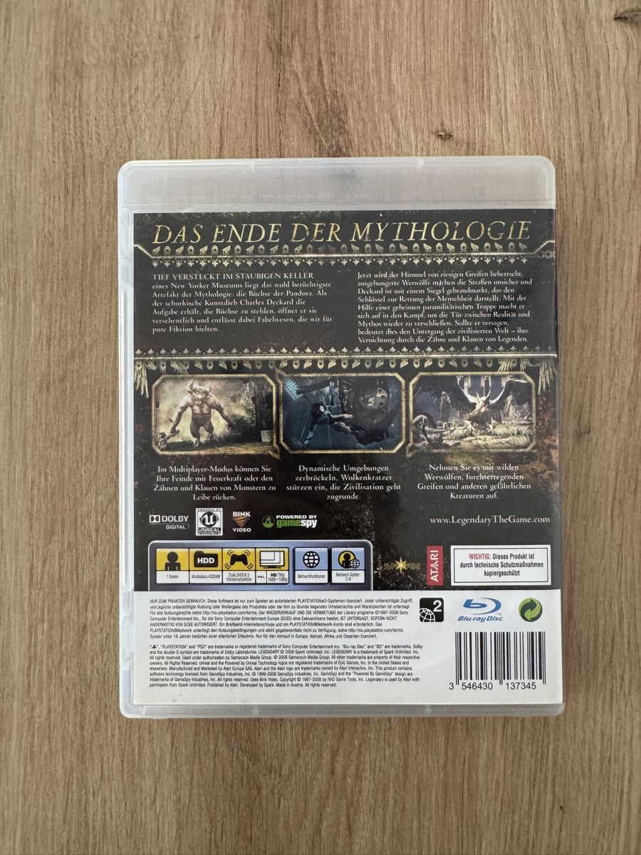 Sony Jeux: Legendary PS3 - Action-Adventure Spiel - Top! – D'occasion à Biberist par etesummer 1