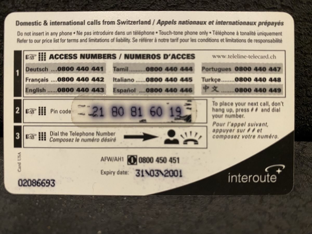 Telefon- & Taxkarten: Teleline – Gebraucht aus Lausanne von babacard10 1