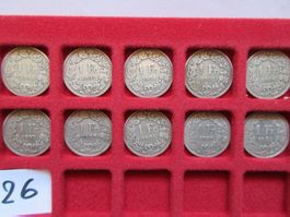 Silber 1 Fränkler 1886 - 1921 (10 Stück)