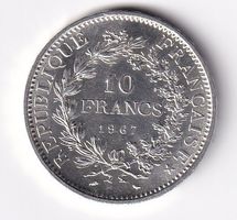 Frankreich 10 ffr Hercule 1967 vorz -unz