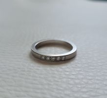 Massiv 18 Karat 750 Weiss Gold Ring Mit Diamanten