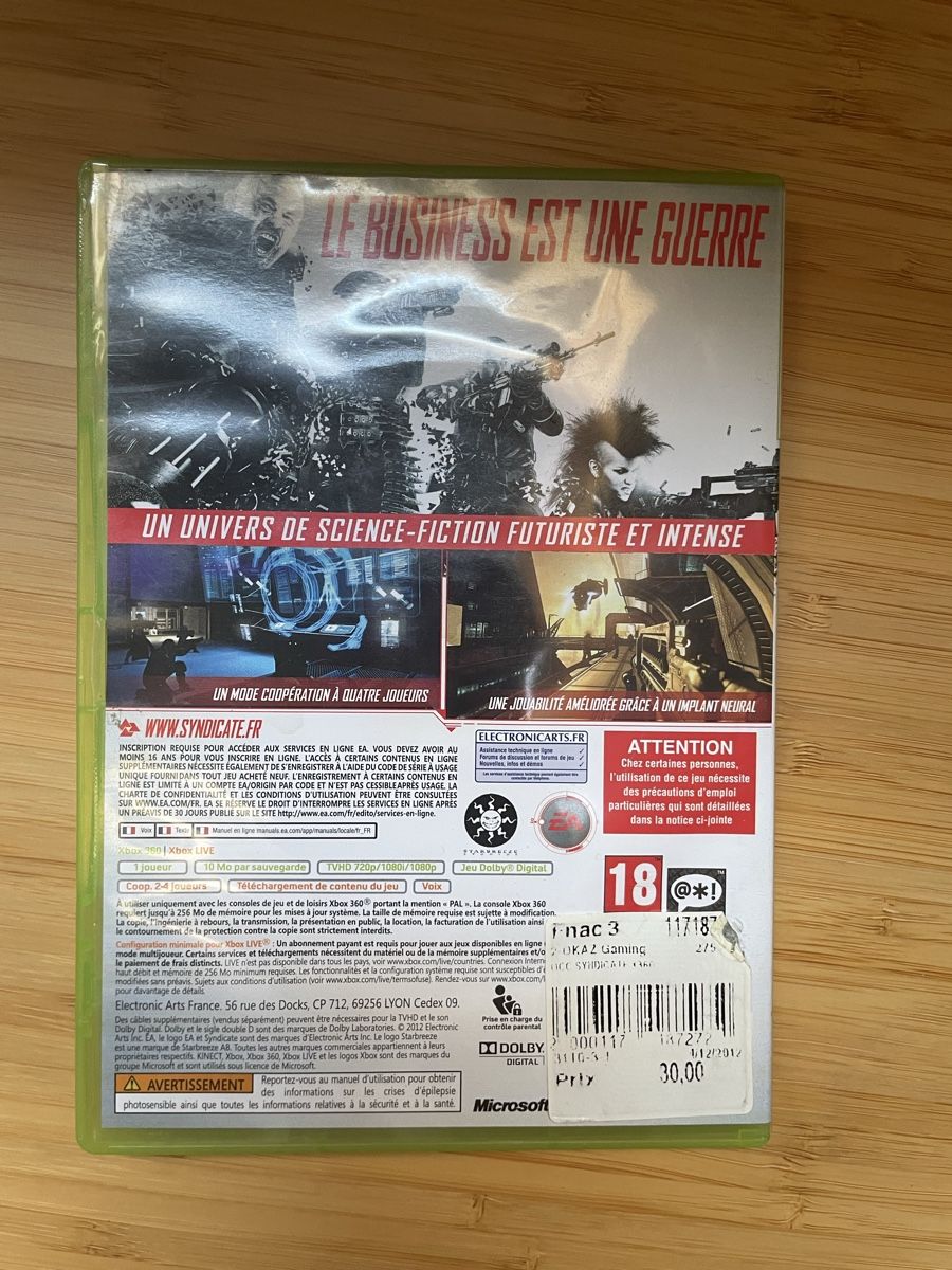 Jeux: Syndicate XBox 360 – D'occasion à Colombier NE par Aixro50 1