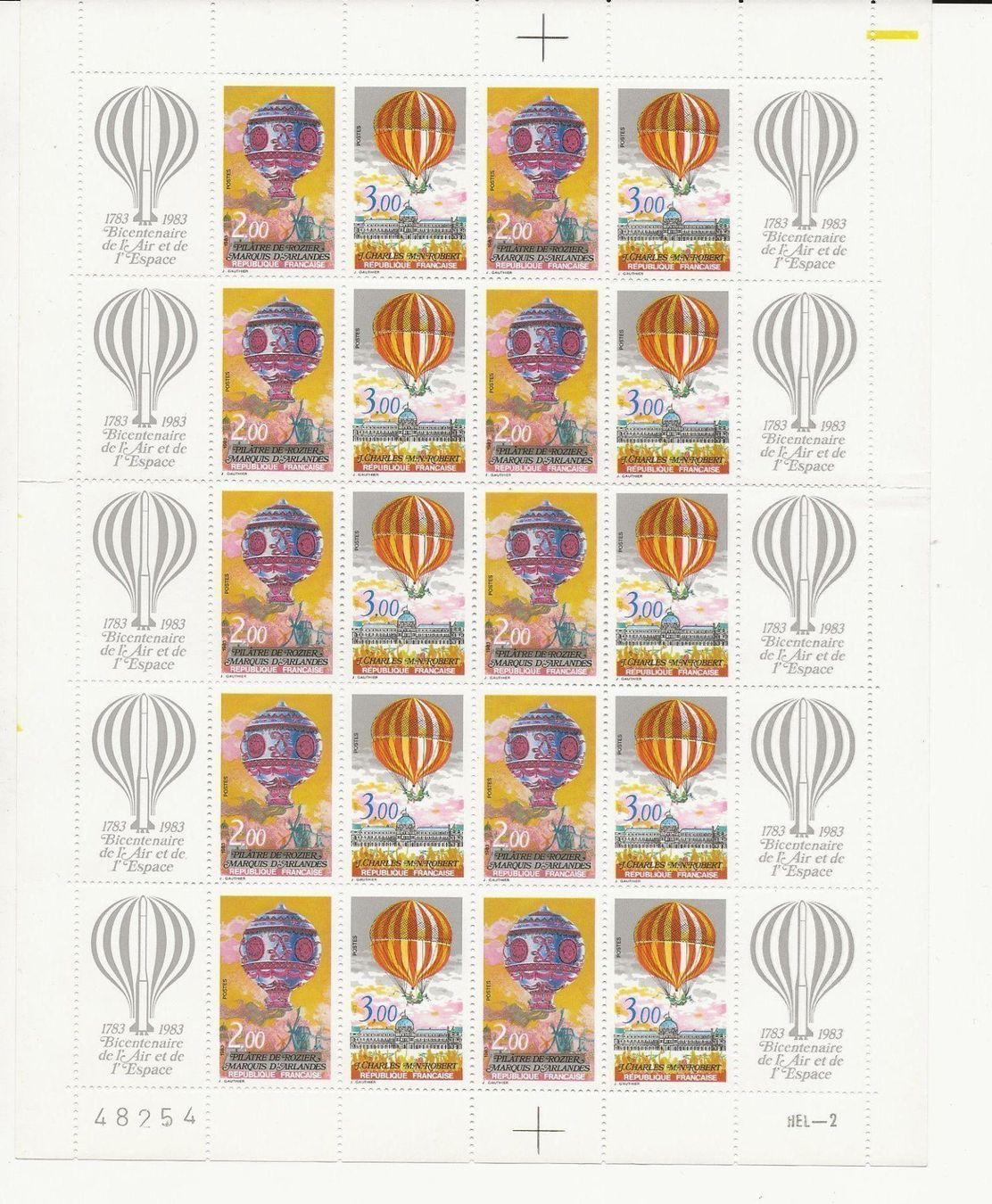 Alle Briefmarken: Feuille bicentenaire Air espace 1983 ** – Neu (gemäss Beschreibung) aus Sion von PierreP01