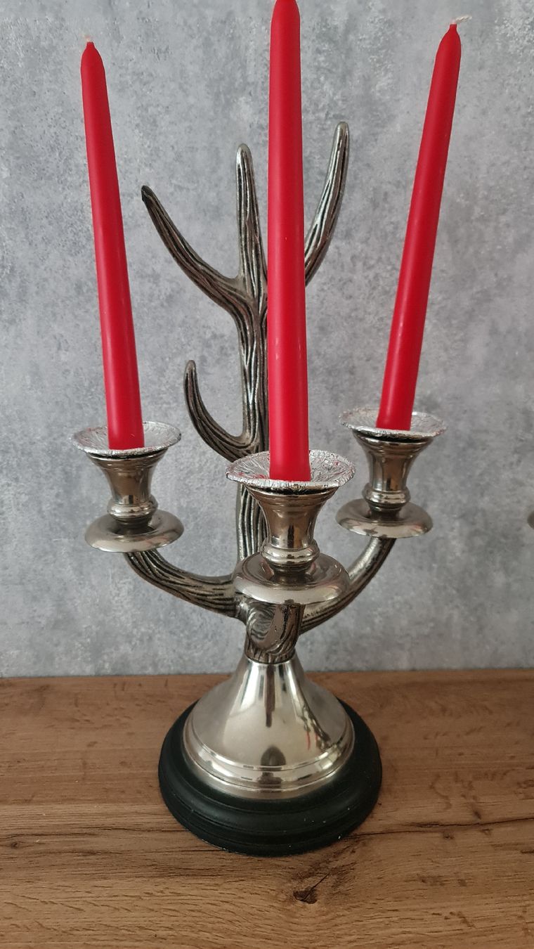 Kerzenständer: 2x Silber Kerzenständer 3-flammig Baum Geweih Design. – Gebraucht aus Ibach von ole_6whn 1