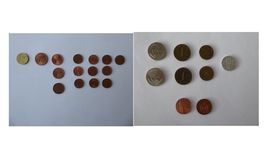 Münzen Euro, Oesterr. Schilling u. Groschen, GB Penny