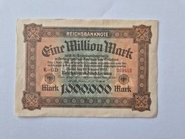 Reichsbanknote über Eine Million Mark vom 20. Februar 1923