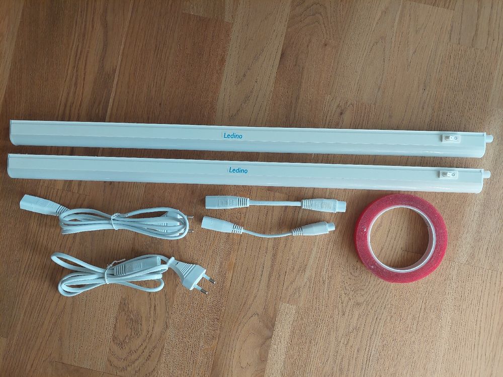 EShine Verbinderkabel 50 Cm Weiß, Für LED-Unterbauleuchten, Mit Kabelhaltern, Stecker Zu Stecker