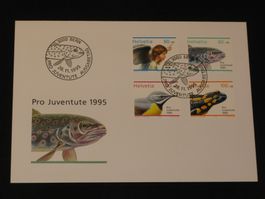 Pro Juventute FDC 1995 Nr. 336 - 339 Weihnachtsmarke - Tiere
