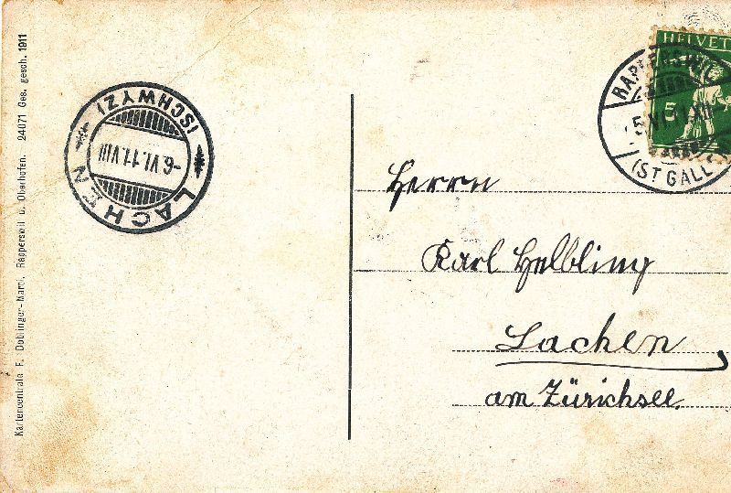 Ansichtskarten: St. Gallen -Katholikentag Rapperswil 1911 – Gebraucht aus Emmenbrücke von teestube 1