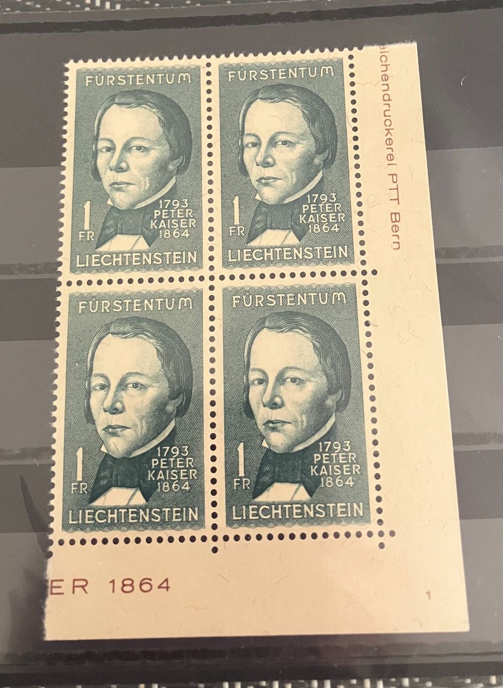 Tutti i francobolli: LIECHTENSTEIN Viererblock 1964  Peter Kaiser – Usato da Koblenz venduto da Markenhimmel