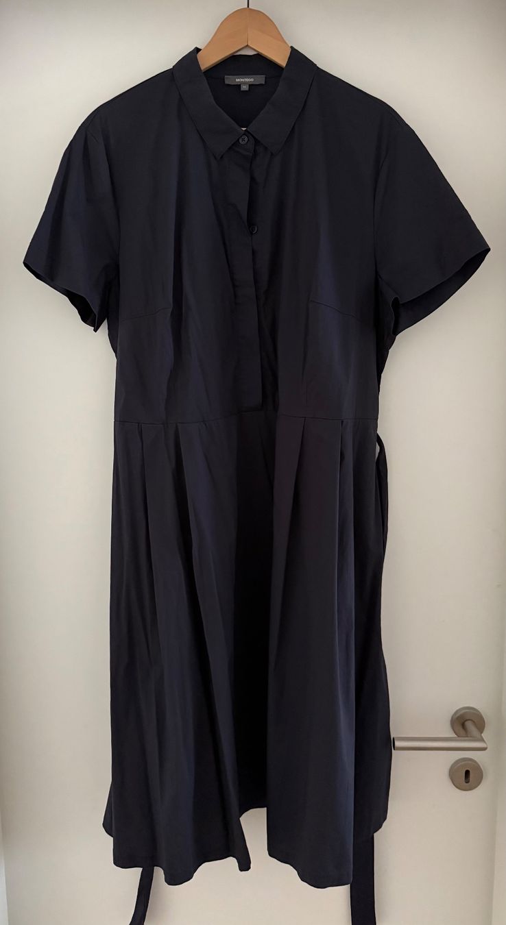 Kleider: Hemdblusenkleid mit Bindegürtel in marine Gr. 48 – Gebraucht aus Zollikon von Svch 3