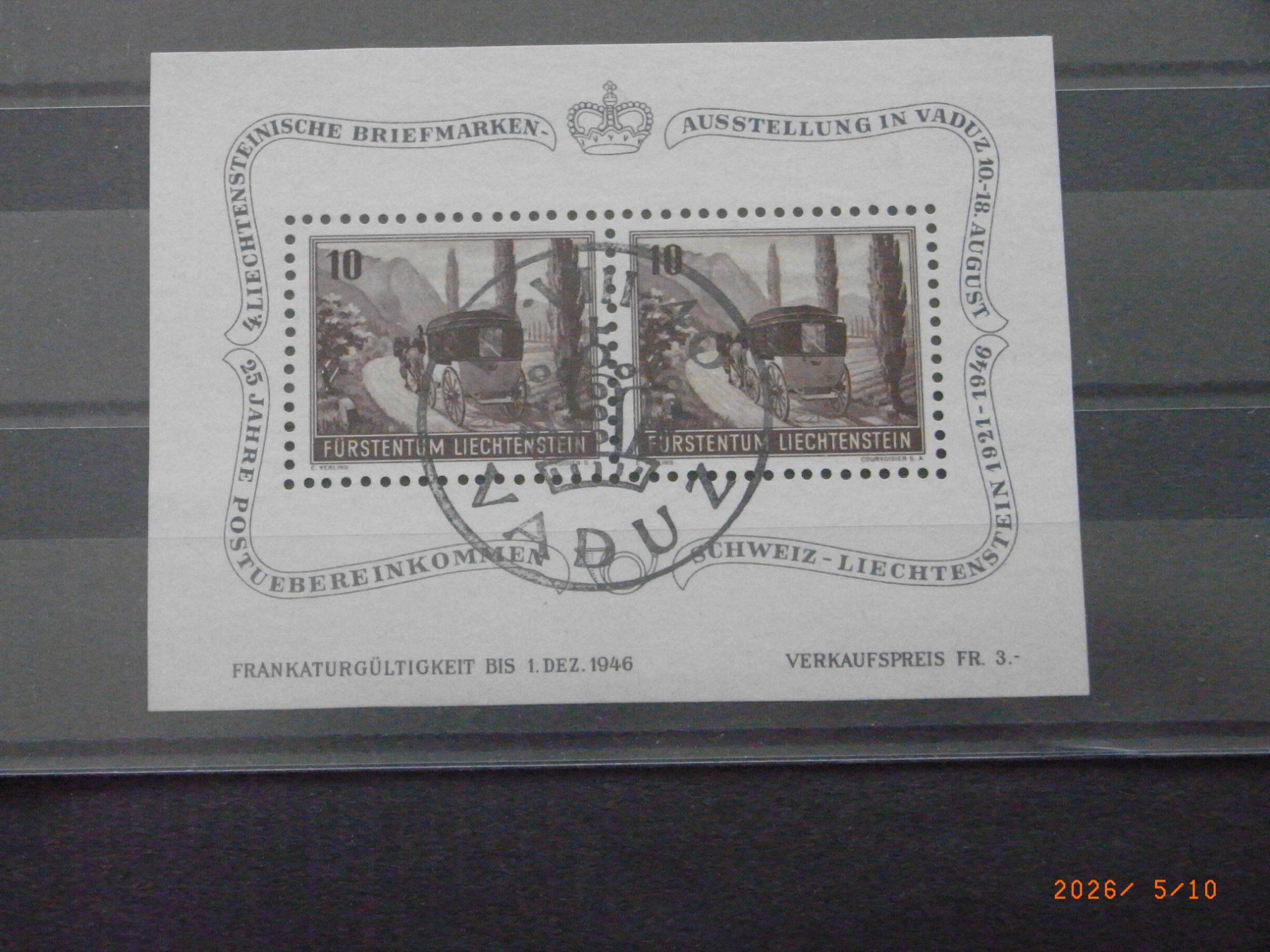 Tutti i francobolli: Fl W19 FDC mit Sonderstempel Vaduz – Usato da Ittigen venduto da shetland