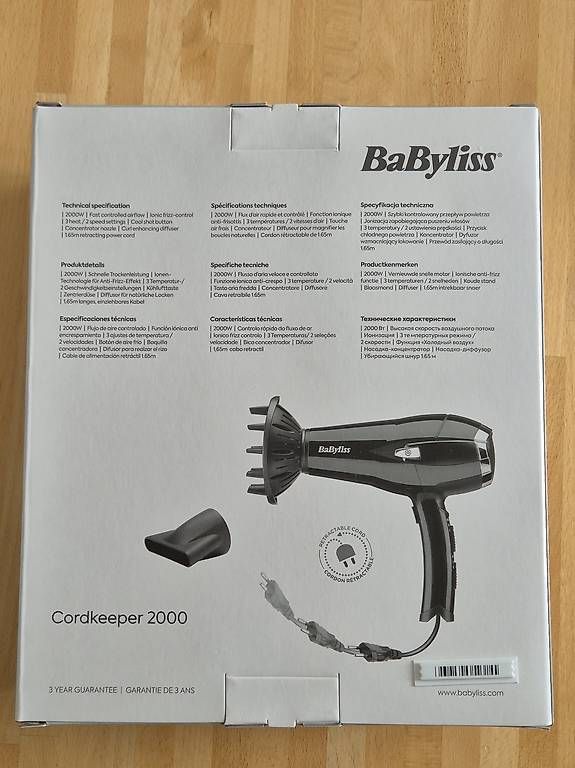 Asciugacapelli: Sèche-cheveux BaByliss Cordkeeper 2000 NEUF – Usato da La Chaux-de-Fonds venduto da vorlure