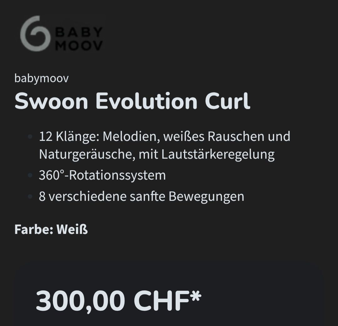 Babymoov Wippen & Schaukeln: Babymoov Swoon Evolution Curl Schaukel weiss – Gebraucht aus Niederrohrdorf von Sabrina1041 2