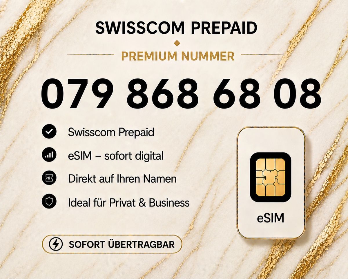 Swisscom PrePaid-Karten: Swisscom Prepaid Premium Nummer – Neu und originalverpackt aus Rotkreuz von 079shop