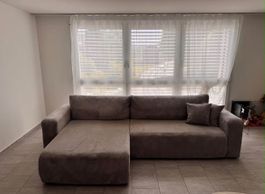 Ecksofa Cordstoff beige links gebraucht guter Zustand