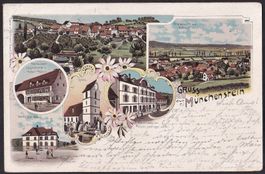 Münchenstein farbige Lithografie 6 Bilder Jägerstube etc.