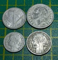 4 alte Münzen aus Frankreich