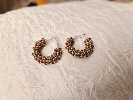 Elegante Creolen Ohrringe Kupfer/Gold Handmade nr2