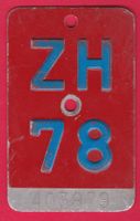 VELONUMMER / FAHRRADSCHILD, ZH 78