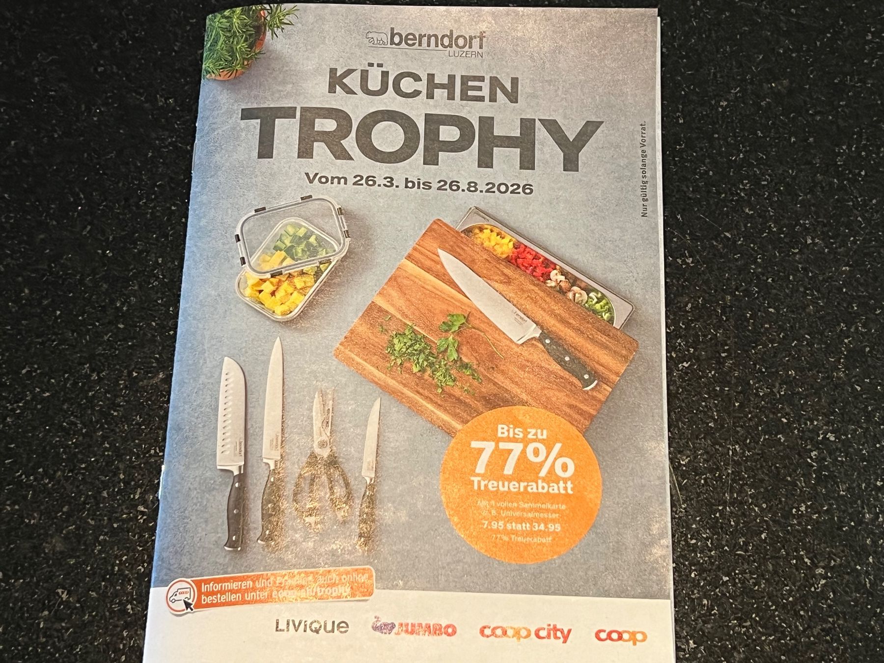 Coop Sammelmarken & -punkte: Coop Berndorf KÜCHEN TROPHY: 4 Karten Gratisversand / TWINT – Neu (gemäss Beschreibung) aus Brunnen von Dirza78