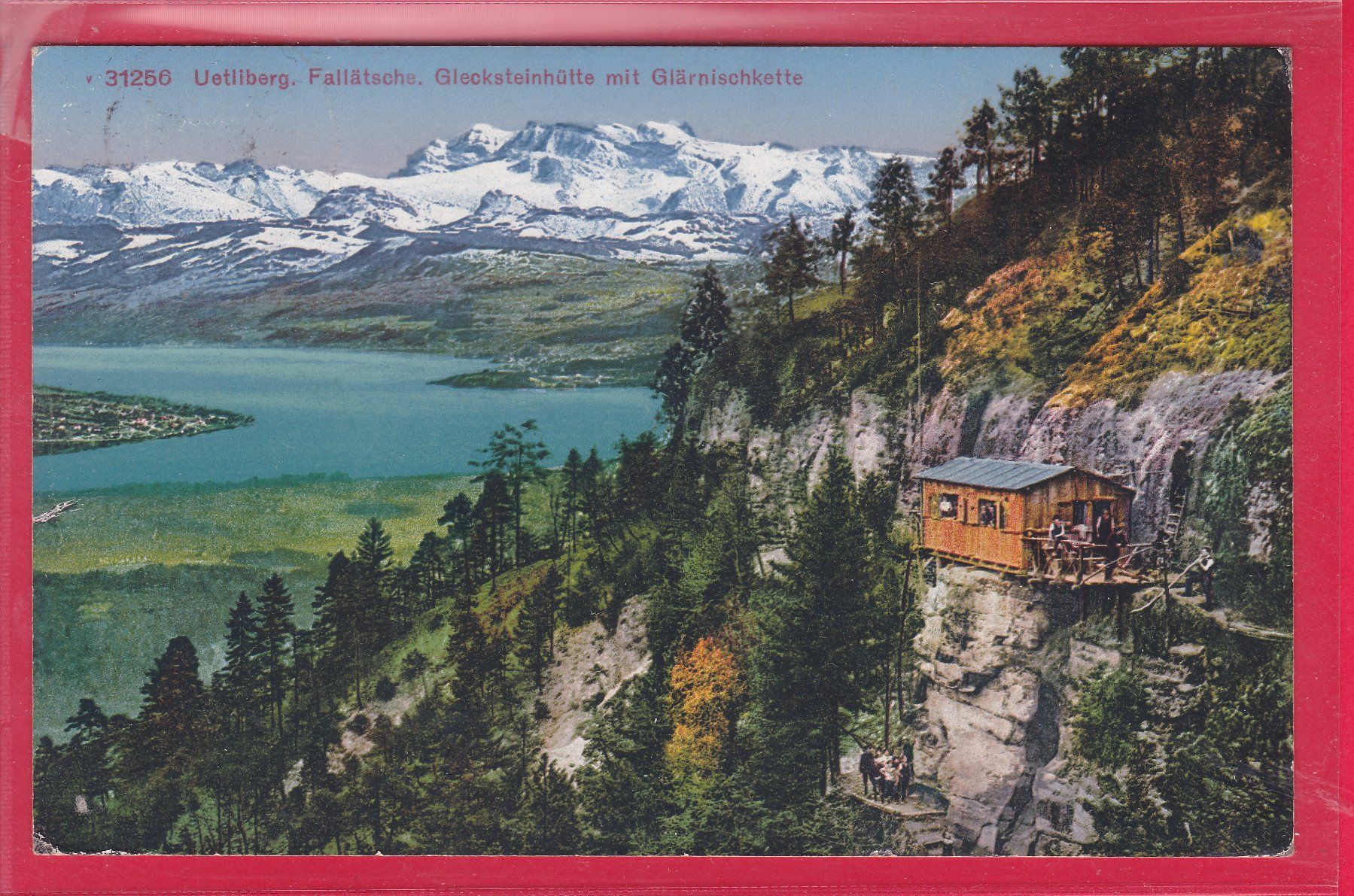 Cartoline postali: UETLIBERG, FALLÄTSCHÄ, GLECKSTEINHÜTTE MIT GLÄRNISCHKETTE, – Usato da Oberrieden venduto da Gebirgsstelze