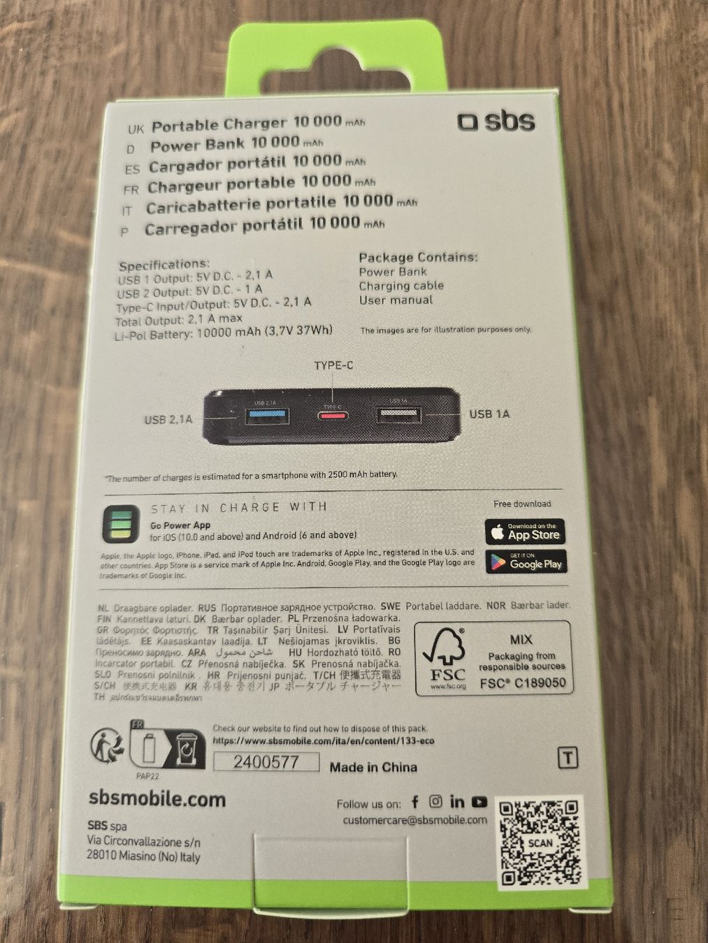 Caricabatterie: SBS Power Bank – Nuovo e nell'imballaggio originale da Basel venduto da bs63 1