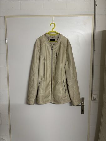 Damen Kunstlederjacke beige Kragen Grösse XL guter Zustand