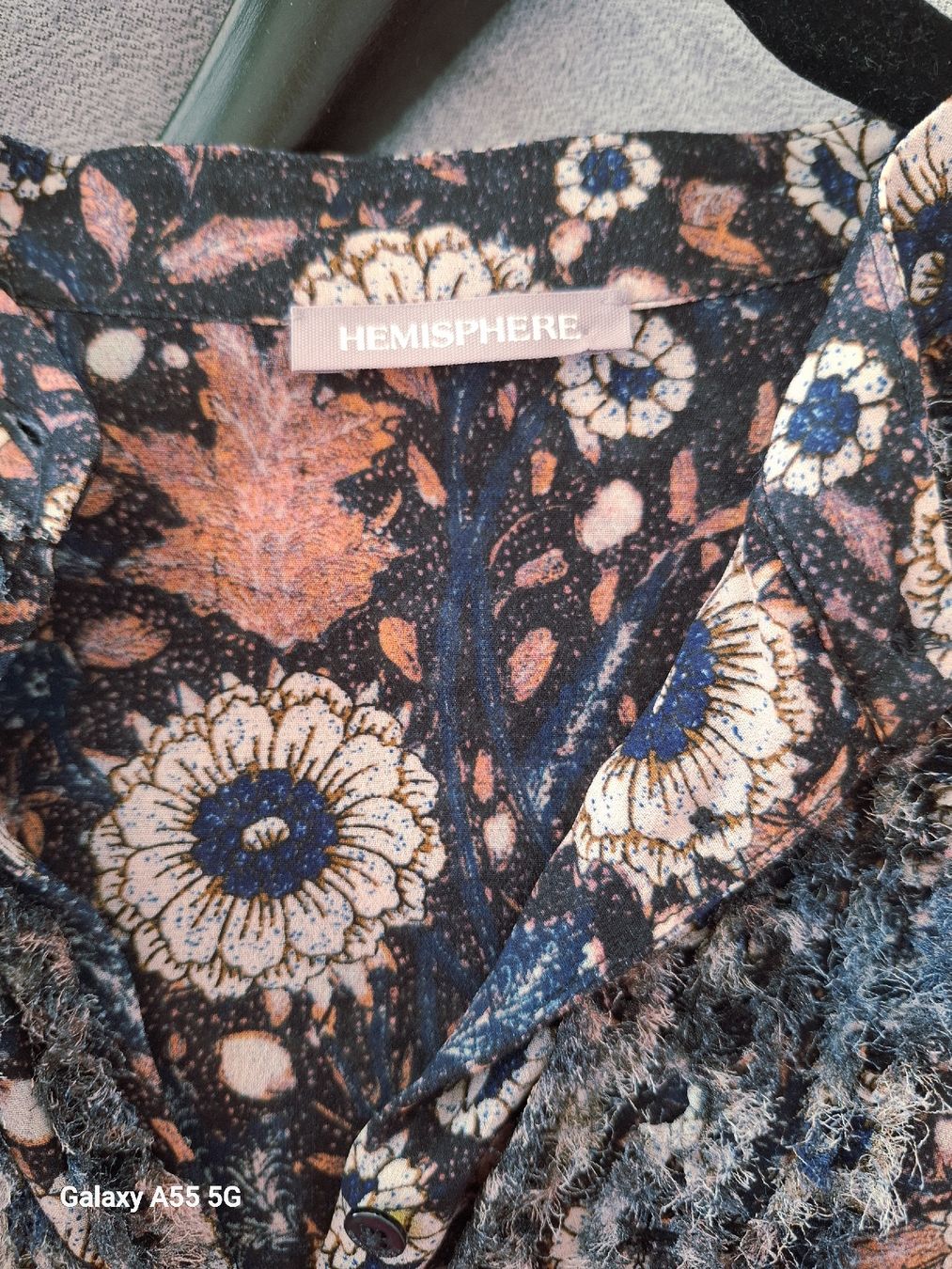 Hemisphere Camicette: Chemisier à fleurs Hemisphere taille S, bleu viscose – Usato da Payerne venduto da wardi11 6