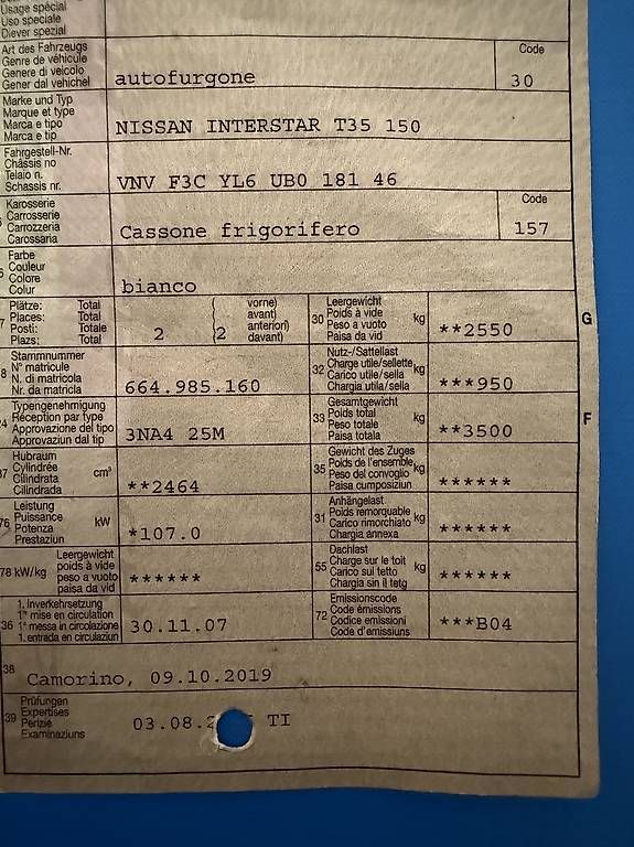 Nutzfahrzeuge: Nissan Interstar  T35  150  – Gebraucht aus Giubiasco von automobili72 4