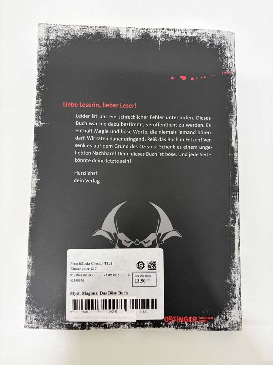 Libri: Das böse Buch - ein interaktives Abendteuer – Usato da Zürich venduto da Le_59b5 1