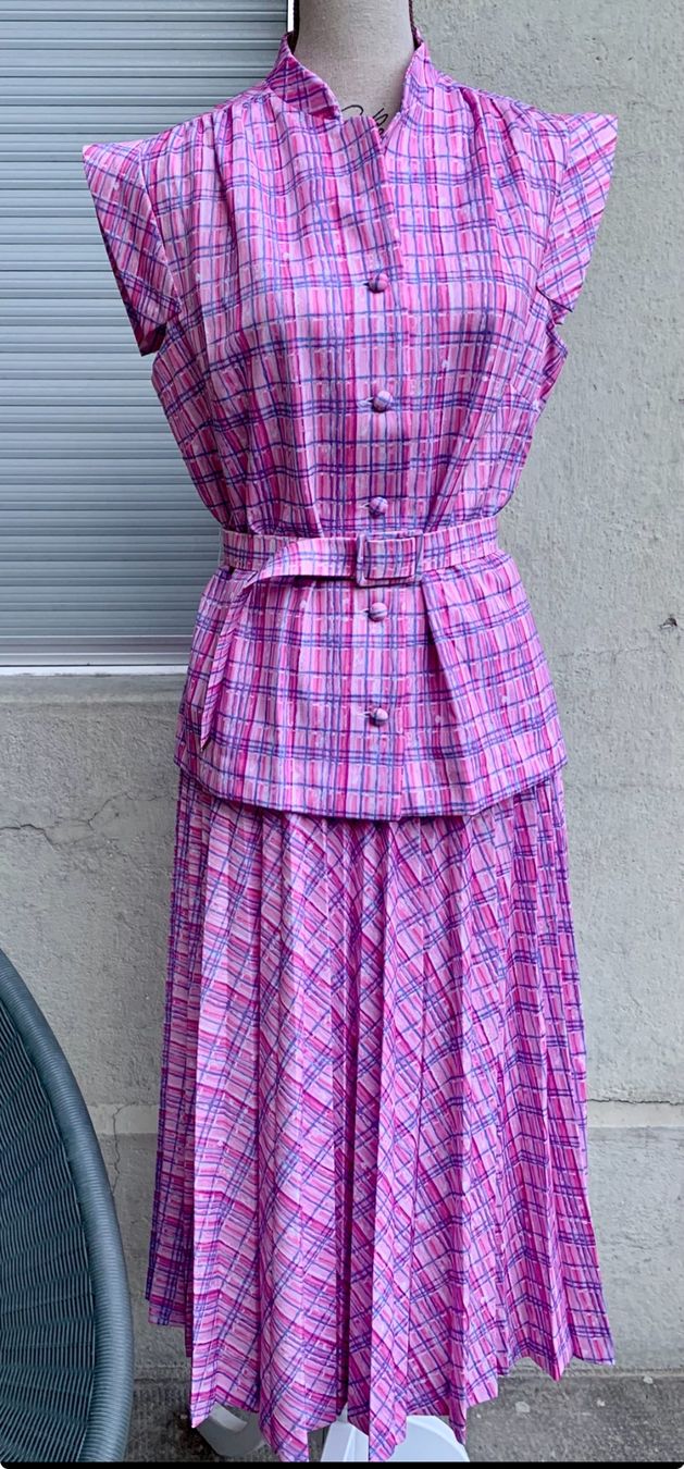 Completi & Tailleur: Superbe ensemble 2pièces vintage rose MARCELLE GRIFFON t.2 – Nuovo (secondo la descrizione) da Martigny venduto da only__you 1
