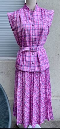 Superbe ensemble 2pièces vintage rose MARCELLE GRIFFON t.2