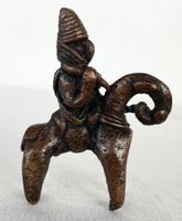 alter Bronze Reiter der Sao Kotoko auf Pferd Höhe 6,8 cm
