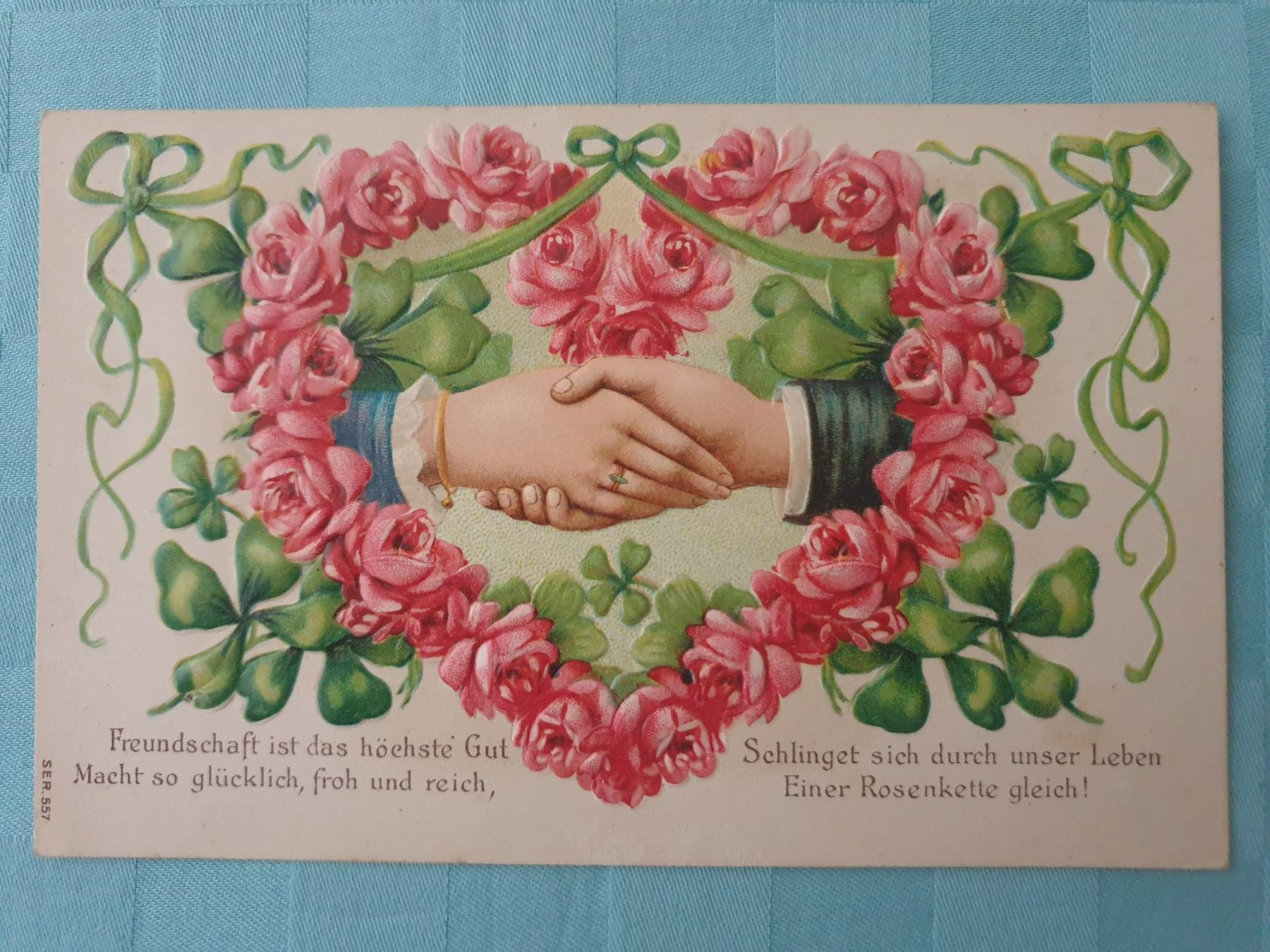 Cartes postales: Freundschaft Rosen alte Präge - Ansichtskarte – D'occasion à Mörschwil par spirspi