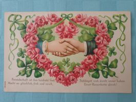 Freundschaft Rosen alte Präge - Ansichtskarte