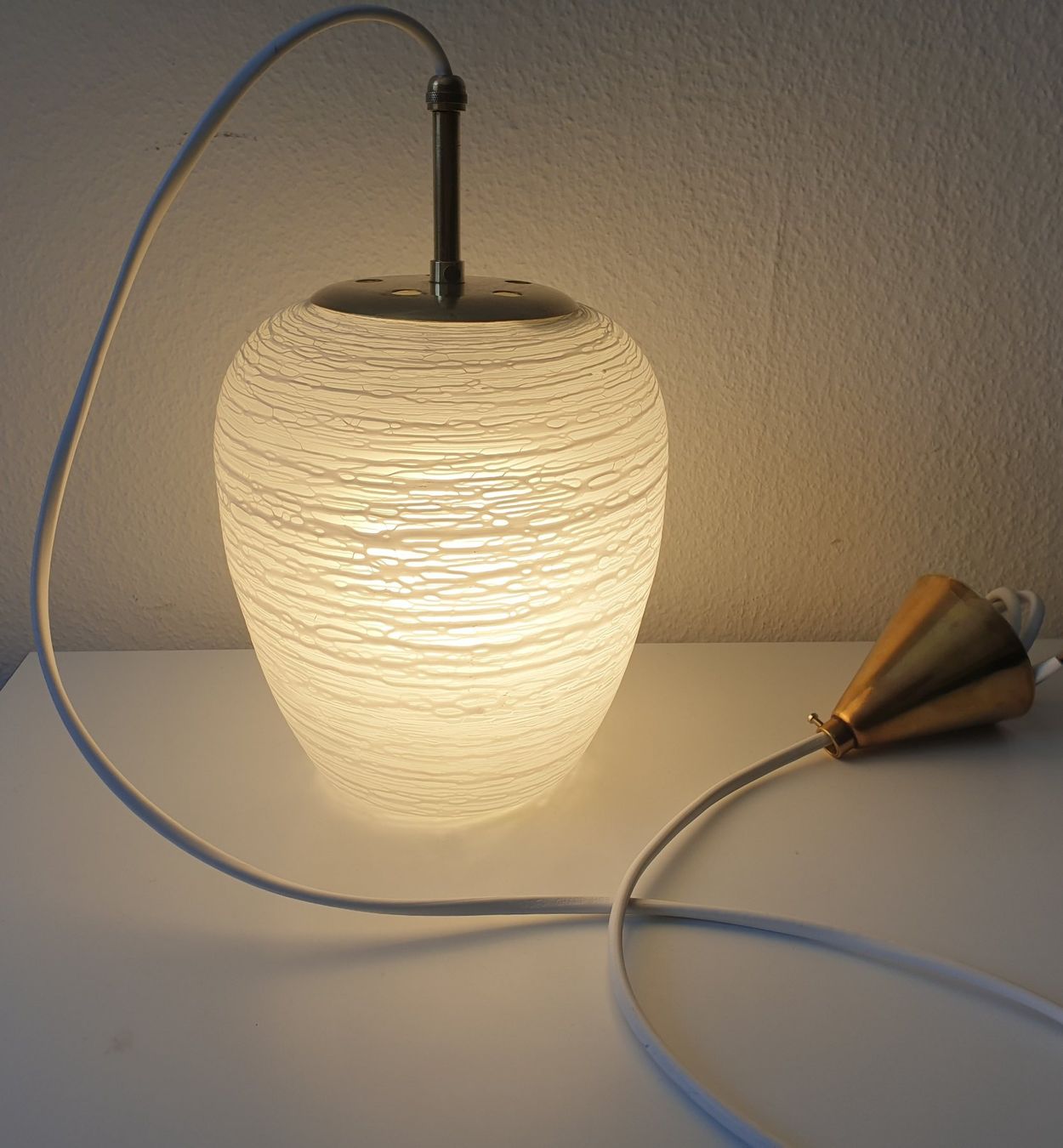 Lampadari & plafoniere: Vintage mid-century Pendelleuchte Glas, Messing – Usato da Zürich venduto da reciclista 1