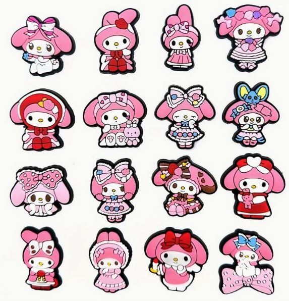 Tutte le decorazioni: My Melody: 16 shoecharms jibbitz – Nuovo e nell'imballaggio originale da Lutry venduto da kylab7