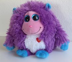 Kuscheliges Ty Stofftier Monster lila-blau, neuwertig